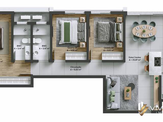 #A17-108391 - Apartamento para Venda em Biguaçu - SC - 2